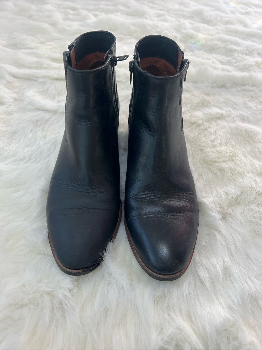 Coach Black Leather Ankle Boots Booties Size 8.5